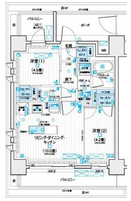 【間取り】 | デュオステージ海老名2