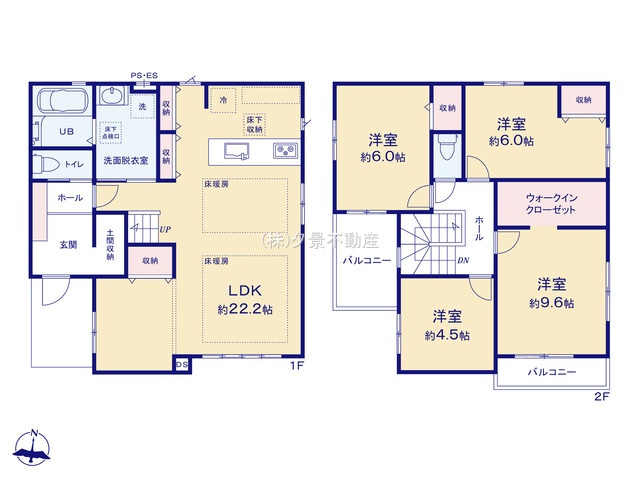 《仲介手数料無料》小金井市東町１丁目25-9新築一戸建てKEIAI GRACEの間取り