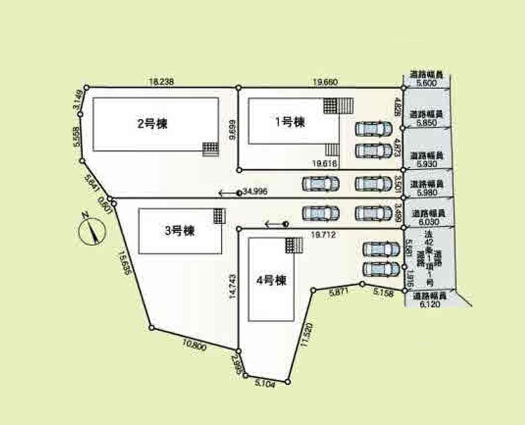 土浦市桜ケ丘町第5　新築戸建　4号棟の区画図