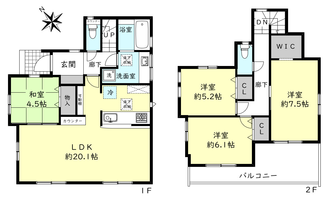 神戸市垂水区桃山台４丁目新築戸建１号棟の間取り