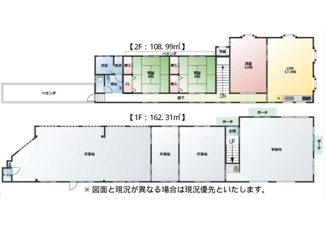 『北本駅』東口20分の住居付き店舗・事務所の間取り