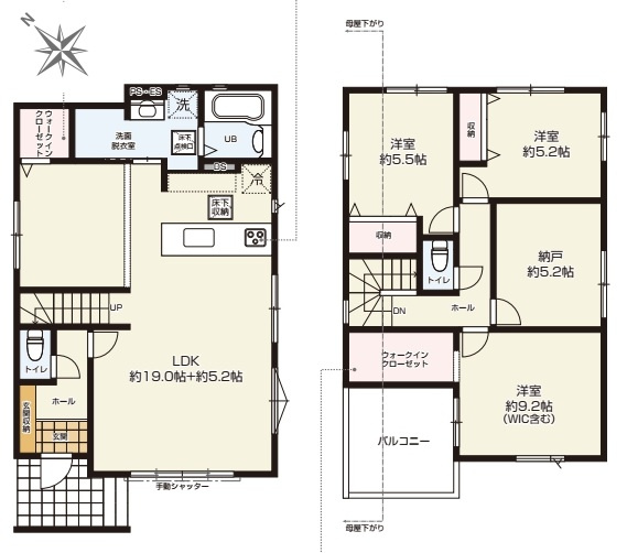 北本市本宿　3期　新築一戸建て　KEIAIGRACE　02の間取り|【全2棟・2号棟】北本市本宿　3期　新築一戸建て　KEIAIGRACE　01・4LDK・土地面積155.48m2・建物面積111.78m2