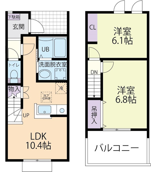 【間取り】 | コンフォール　B 