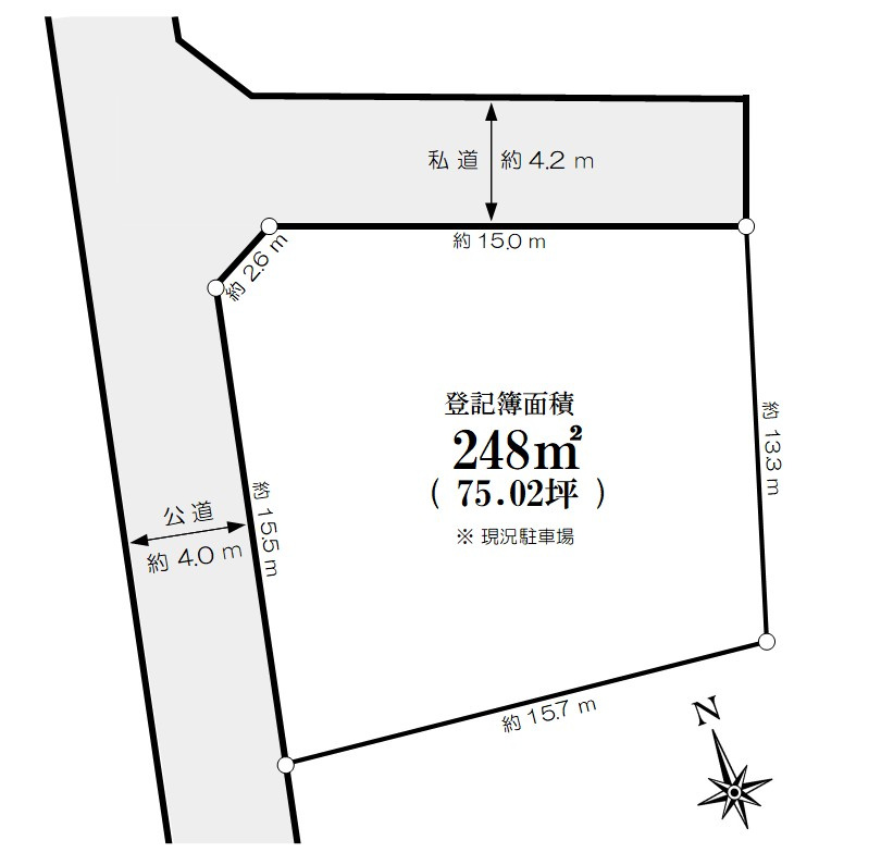 《売地》坂戸市元町（75.02坪・建築条件なし）の土地図