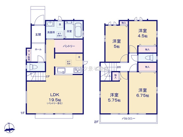《仲介手数料無料》小金井市貫井南町４丁目13新築一戸建てハートフルタウンの間取り