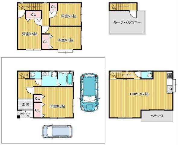 東別府1 中古戸建の間取り|4LDKの物件です