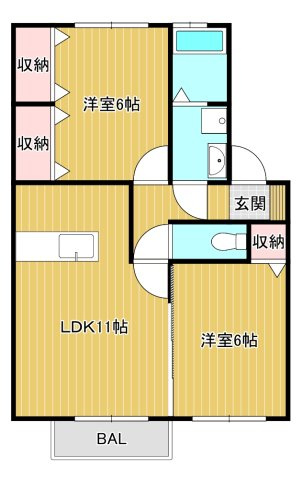 ルミナス富岡Aの間取り
