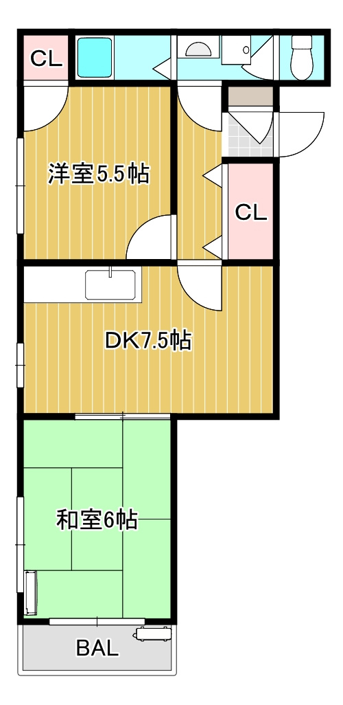 スカイコーポ宝の間取り