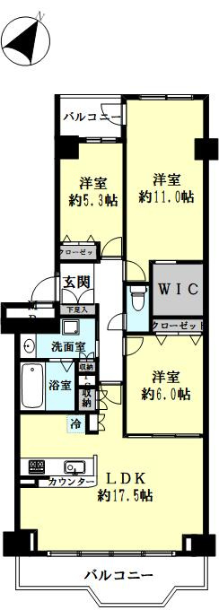 須磨パークヒルズD棟の間取り