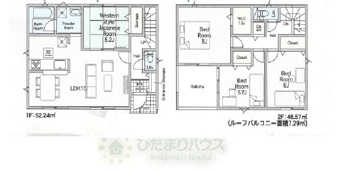野田市中里第6　新築戸建　1号棟の間取り|4LDK+WIC収納+駐車場スペース2台分