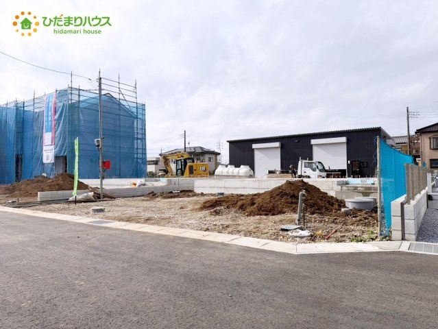 野田市中里第6　新築戸建　1号棟の前面道路含む現地写真|接道：南側6.0ｍ公道