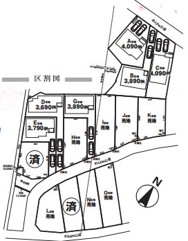 川越小室第1期　全6棟　新築戸建　ハートフルタウンの区画図