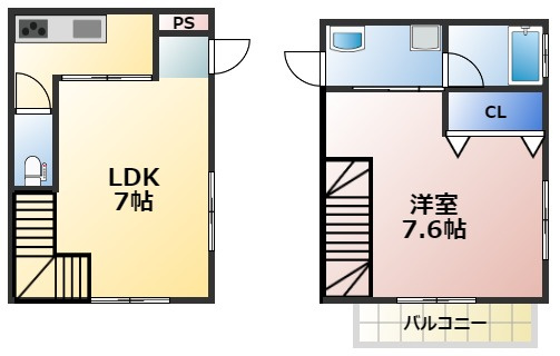 熊本市西区春日４丁目のアパートの間取り