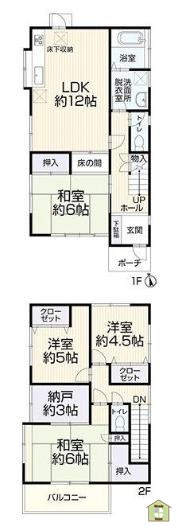 春日部市大場　中古一戸建ての間取り