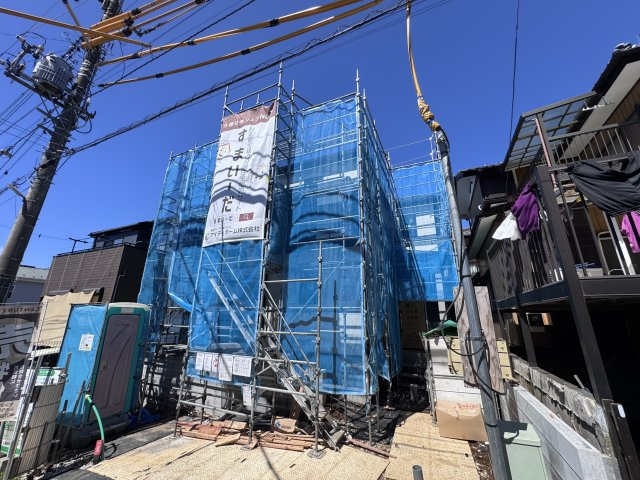 柏市新逆井１丁目新築戸建【土南部小学校：7分】の外観|現地外観・9月14日撮影