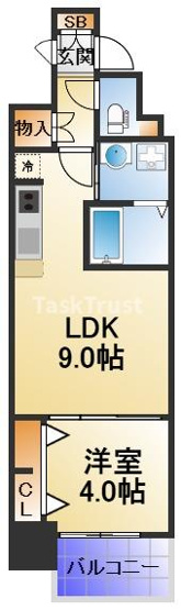 【間取り】 | セオリー天神橋アベニール