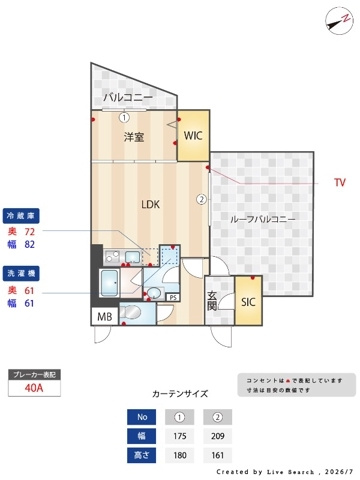 西宮市松原町の賃貸マンションの間取り