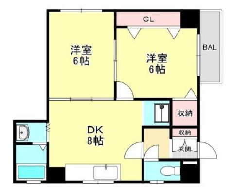 神戸市灘区森後町１丁目の賃貸マンションの間取り
