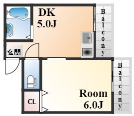 神戸市灘区篠原台の賃貸マンションの間取り