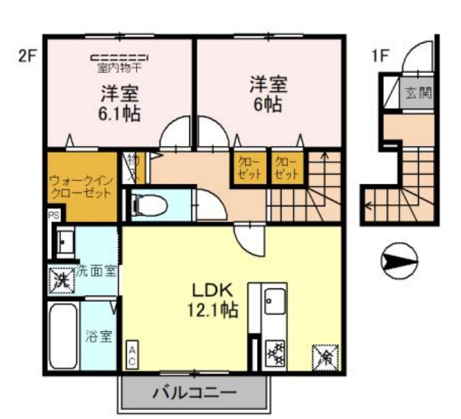 神戸市灘区赤坂通６丁目の賃貸マンションの間取り