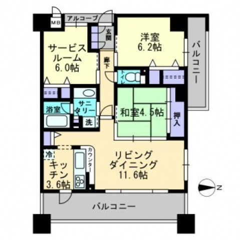 アルファステイツ桃太郎大通りの間取り