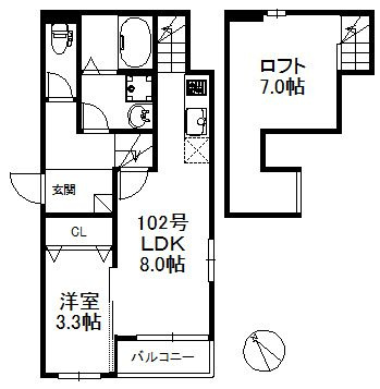 メゾン ド カランの間取り|使い勝手の良い間取りです♪