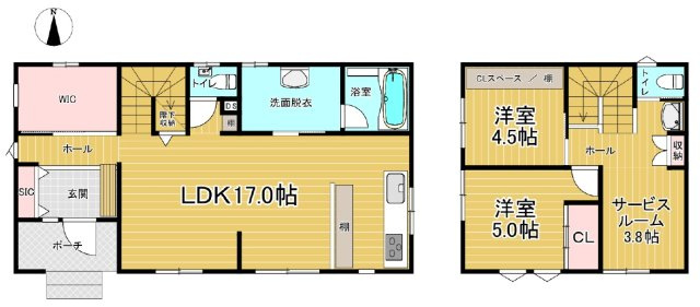 新築戸建　長野市中御所の間取り