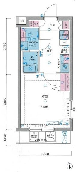 GENOVIA亀戸水神skygardenの間取り