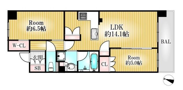 ワコーレ神戸三宮トラッドタワーの間取り