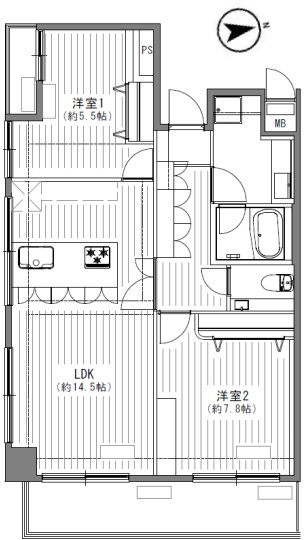 クレッセンコート浅草の間取り