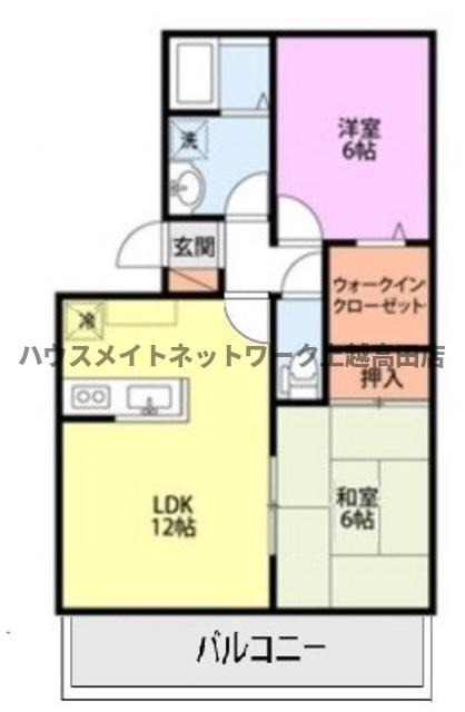 エクセレントユキの間取り|間取図（エクセレントユキ 206）2LDK
