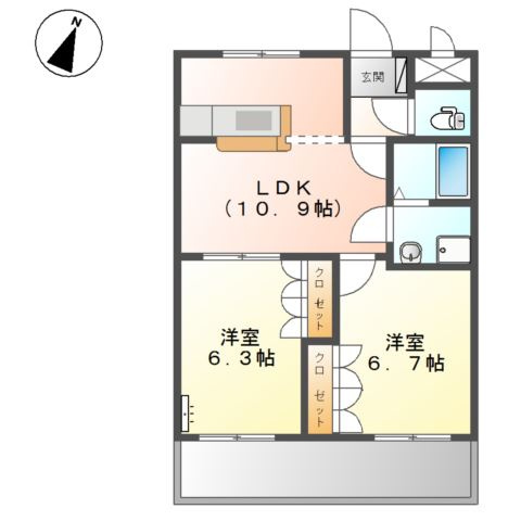 クレシア羽島Ａ棟の間取り