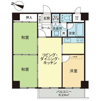 ライオンズマンション第６大通の間取り