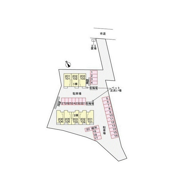 各務原市川島河田町のアパートの駐車場