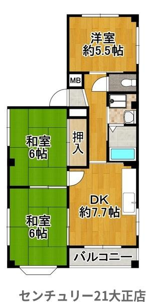 鶴町3丁目マンションの間取り