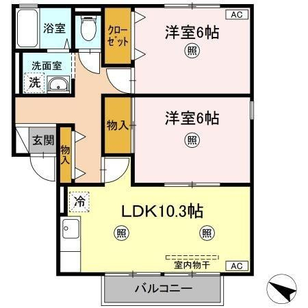 【間取り】 | コート・デ・ボナール　Ｂ棟