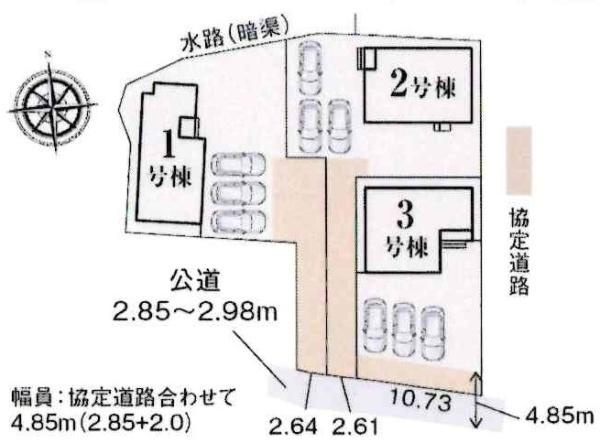 豊田市貝津駅前　全3棟・2号棟の区画図