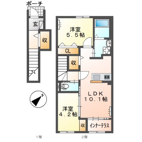 仮）スターテラスⅡ八木の間取り