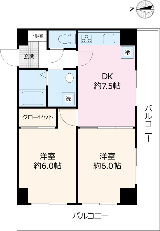 白山麻の実ハイツの間取り