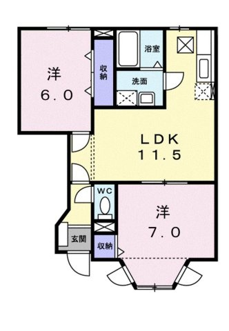 【間取り】 | ドルチェ・マンダリーノ　Ｂ