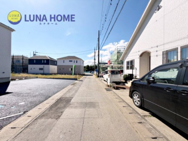土浦市木田余西台第2　新築戸建　3号棟の前面道路含む現地写真