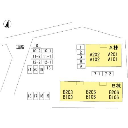 フレグランス原　B棟の区画図