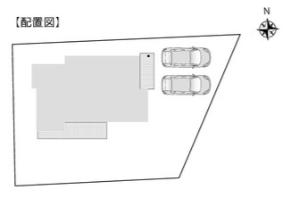 安曇野市三郷温　中古戸建の区画図|土地面積約91坪、カースペースは並列2台駐車可能です。