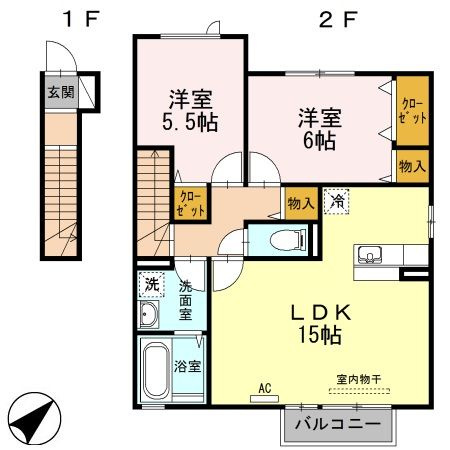 セジュール桜井　B棟の間取り