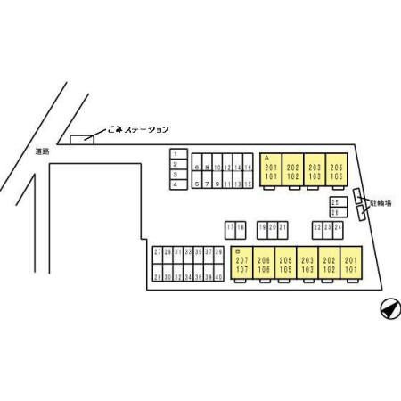 セジュール桜井　B棟の区画図
