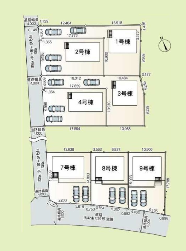 土浦市木田余西台第2　新築戸建　9号棟の区画図