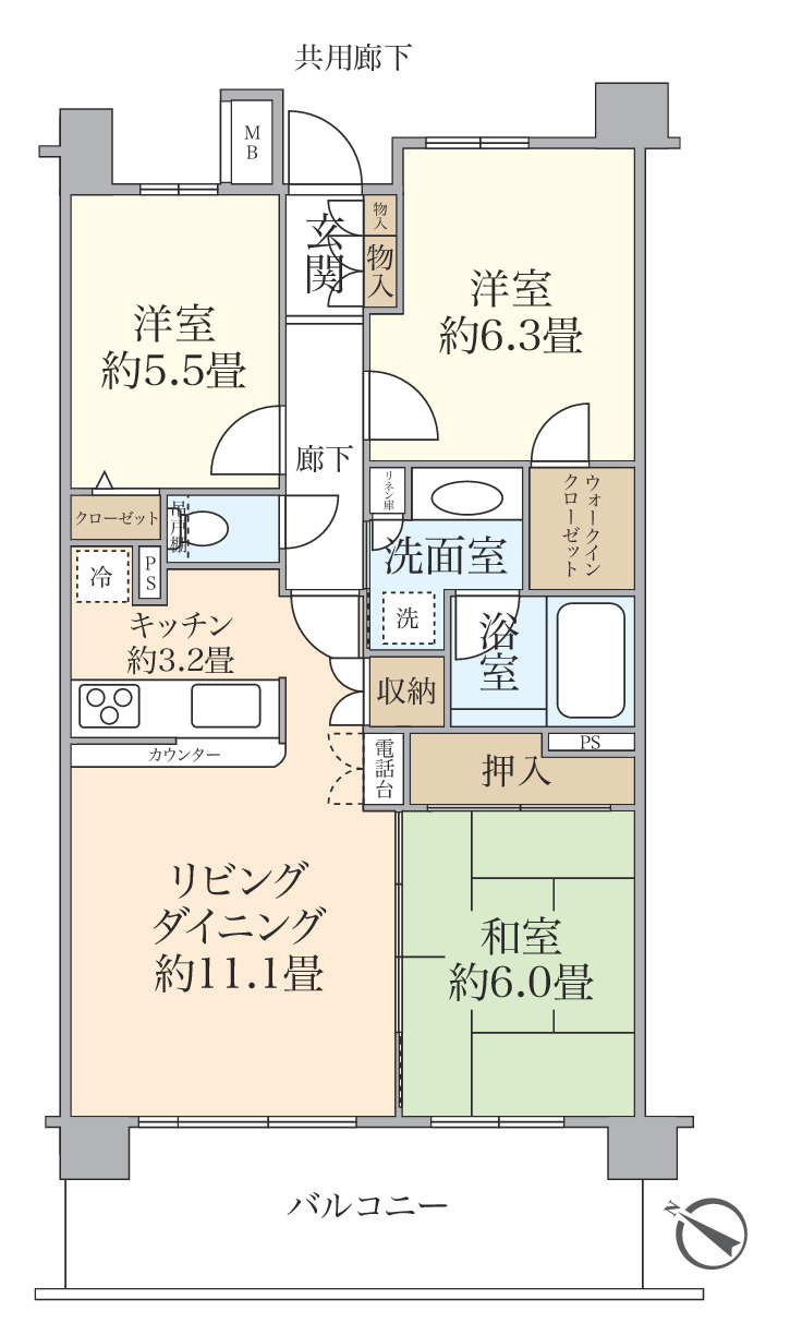 グローリオ鶴瀬の間取り