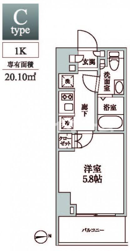 レジディア中延Ⅱの間取り