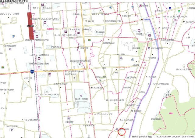 2026/9/1NEW　戸建　高山市上川原町　2980万の地図