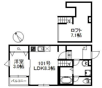 ソラーレ津福駅南 731 の間取り